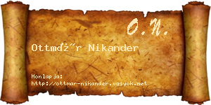 Ottmár Nikander névjegykártya